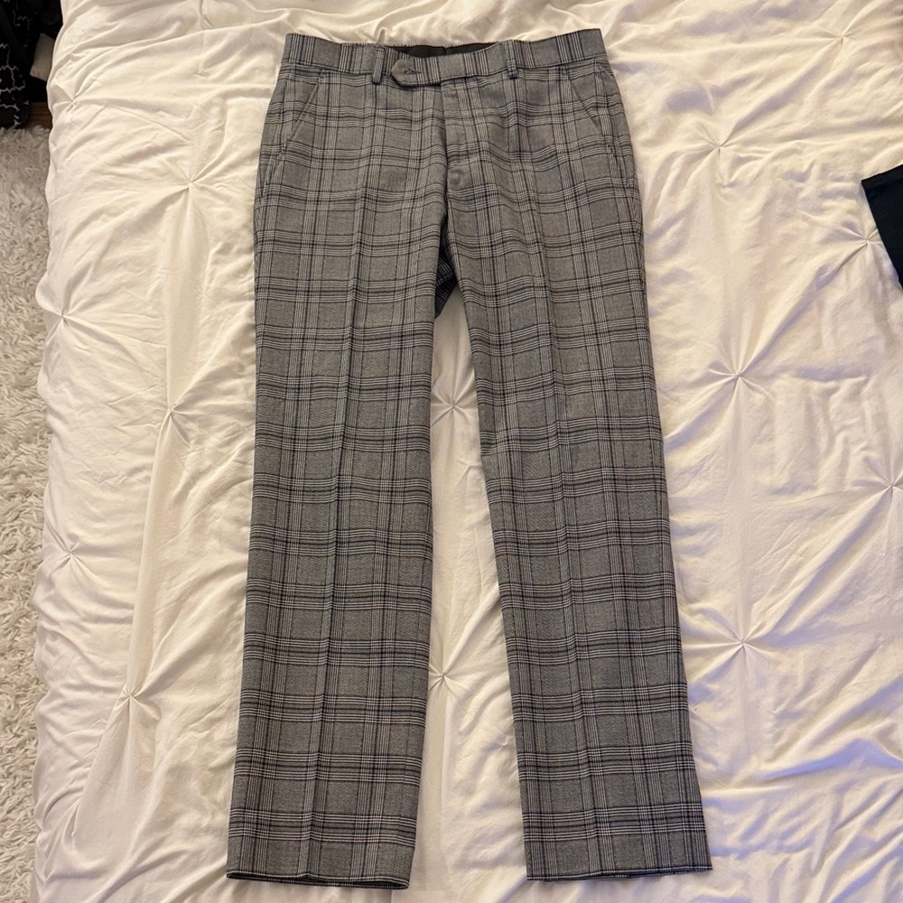 Alfani Men's Gray Plaid Suit Trousers